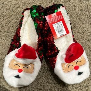 COPY - Wondershop Santa sparkle cozy slipper socks size M/L 8-10